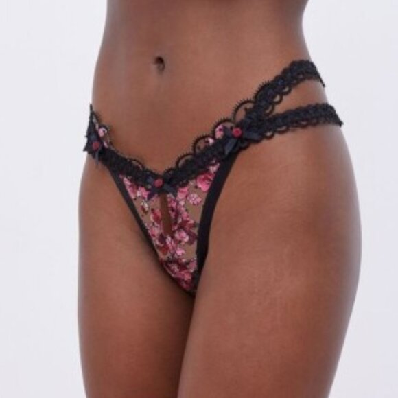 For Love And Lemons Other - NWT For Love & Lemons Juliet Sheer Floral Thong Panty Size Large